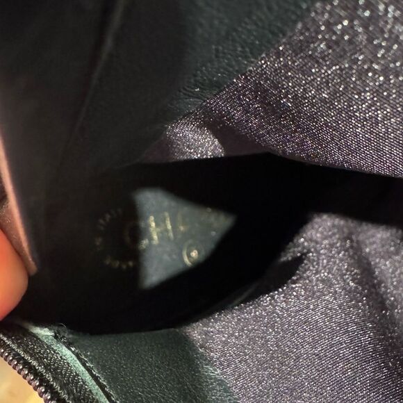 RARE Chanel Lambskin Rhinestone Logo Heeled Boots EU 37 US 6.5 KarlLagerfeld Era - Picture 12 of 17